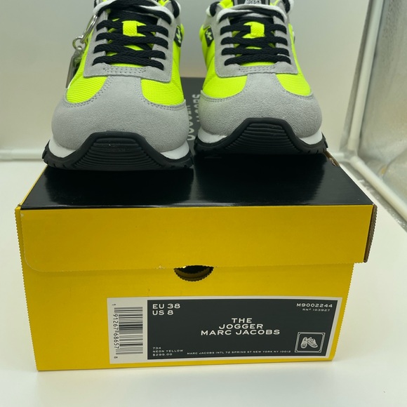 NWB Marc Jacobs The Jogger Neon Yellow sneakers - Authentic - Picture 5 of 5